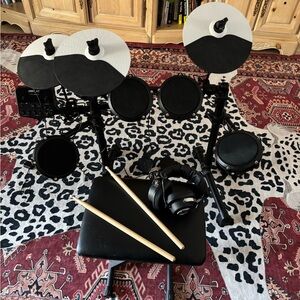 Electronic Drum Kit with Headphones and Sticks